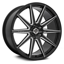 20 22 Staggered custom wheels black milling rims